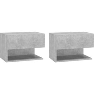 Wall-mounted Bedside Cabinets 2 pcs Concrete Grey Vidaxl Wall-mounted Bedside Cabinets 2 pcs Concrete Grey Vidaxl