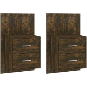Wall-mounted Bedside Cabinets 2 pcs Smoked Oak Vidaxl Wall-mounted Bedside Cabinets 2 pcs Smoked Oak Vidaxl