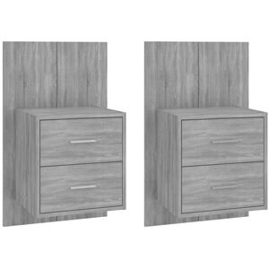 Wall-mounted Bedside Cabinets 2 pcs Grey Sonoma vidaXL Wall-mounted Bedside Cabinets 2 pcs Grey Sonoma vidaXL