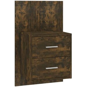 Wall-mounted Bedside Cabinet Smoked Oak Vidaxl Wall-mounted Bedside Cabinet Smoked Oak Vidaxl