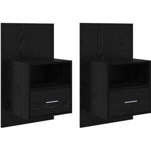 Vidaxl - Bed Cabinet 2 pcs Black oak 48.5 x 32.5 x 80 cm Engineered wood Vidaxl - Bed Cabinet 2 pcs Black oak 48.5 x 32.5 x 80 cm Engineered wood