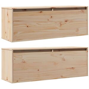 Wall Cabinets 2 pcs 100x30x35 cm Solid Wood Pine Vidaxl Wall Cabinets 2 pcs 100x30x35 cm Solid Wood Pine Vidaxl