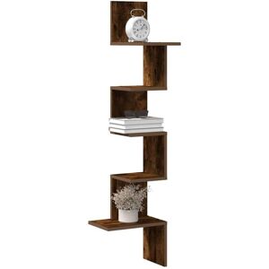 Wall Corner Shelf Smoked Oak 32x32x127,5 cm Engineered Wood Vidaxl Wall Corner Shelf Smoked Oak 32x32x127,5 cm Engineered Wood Vidaxl