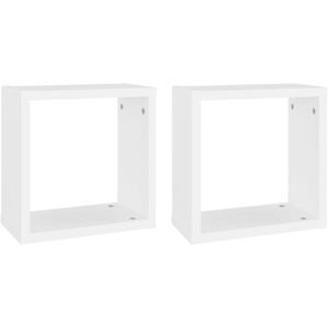Wall Cube Shelves 2 pcs White 30x15x30 cm Vidaxl Wall Cube Shelves 2 pcs White 30x15x30 cm Vidaxl
