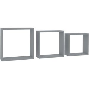 Wall Cube Shelves 3 pcs Grey mdf Vidaxl Wall Cube Shelves 3 pcs Grey mdf Vidaxl