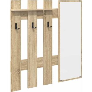 Vidaxl - Wall-Mounted Coat Rack with Mirror Sonoma oak 100 x 10 x 100 cm Vidaxl - Wall-Mounted Coat Rack with Mirror Sonoma oak 100 x 10 x 100 cm