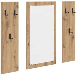 Vidaxl - Wall-Mounted Coat Rack with Mirror Artisan oak 96 x 1.5 x 90 cm Vidaxl - Wall-Mounted Coat Rack with Mirror Artisan oak 96 x 1.5 x 90 cm