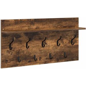 vidaXL Wall-mounted Clothes Rack - Smoked Oak, 80x40x12cm vidaXL Wall-mounted Clothes Rack - Smoked Oak, 80x40x12cm