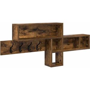 vidaXL Wall-mounted clothes rack smoked oak 100 x 12 x 43.5 cm Brown - Clothes Rack vidaXL Wall-mounted clothes rack smoked oak 100 x 12 x 43.5 cm Brown - Clothes Rack
