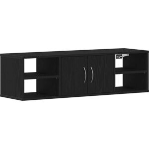 Vidaxl - Wall Shelf with Door Black oak 140 x 41 x 75 cm Engineered Wood Vidaxl - Wall Shelf with Door Black oak 140 x 41 x 75 cm Engineered Wood