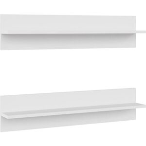 vidaXL Wall Shelves 2 pcs White 80x11.5x18 cm Wood-Based Material - Wall Shelves vidaXL Wall Shelves 2 pcs White 80x11.5x18 cm Wood-Based Material - Wall Shelves