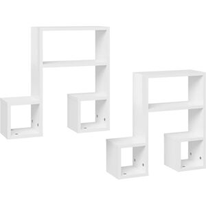 vidaXL Wall Shelf 2 pcs High Gloss White 50x15x50 cm - Wall Shelf vidaXL Wall Shelf 2 pcs High Gloss White 50x15x50 cm - Wall Shelf