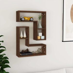 Wall Shelves 2 pcs Brown Oak 50x15x50 cm Engineered Wood Vidaxl Wall Shelves 2 pcs Brown Oak 50x15x50 cm Engineered Wood Vidaxl