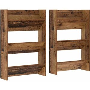 Vidaxl - Wall Shoe Cabinets with Shelf 2 pcs Old wood Engineered wood Vidaxl - Wall Shoe Cabinets with Shelf 2 pcs Old wood Engineered wood