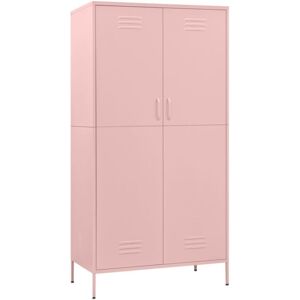 Wardrobe Pink 90x50x180 cm Steel Vidaxl Wardrobe Pink 90x50x180 cm Steel Vidaxl