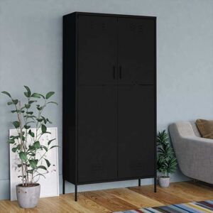 vidaXL Wardrobe Steel 90x50x180cm Black - Wardrobe vidaXL Wardrobe Steel 90x50x180cm Black - Wardrobe