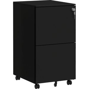 Vinsetto - 2-Drawer Vertical Filing Cabinet w/ Removable Pencil Tray Lockable File Cabinet Black Vinsetto - 2-Drawer Vertical Filing Cabinet w/ Removable Pencil Tray Lockable File Cabinet Black