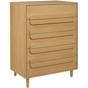 SWEEEK Vintage oak wood effect 5 drawer chest, Juliana 80x40x113 cm SWEEEK Vintage oak wood effect 5 drawer chest, Juliana 80x40x113 cm