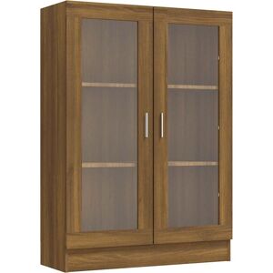Vitrine Cabinet Brown Oak 82.5x30.5x115 cm Engineered Wood Vidaxl Vitrine Cabinet Brown Oak 82.5x30.5x115 cm Engineered Wood Vidaxl