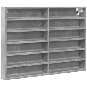 Vitrine Cabinet Concrete Grey 80x8.5x58 cm Engineered Wood Vidaxl Vitrine Cabinet Concrete Grey 80x8.5x58 cm Engineered Wood Vidaxl
