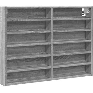 Vitrine Cabinet Grey Sonoma 80x8.5x58 cm Engineered Wood vidaXL Vitrine Cabinet Grey Sonoma 80x8.5x58 cm Engineered Wood vidaXL