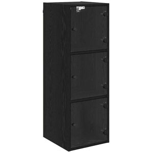 Wall Cabinet Black Oak 35 x 37 x 102 cm Engineered Wood vidaXL Wall Cabinet Black Oak 35 x 37 x 102 cm Engineered Wood vidaXL