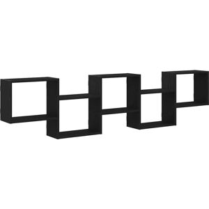 Wall Cube Shelf 5 Compartments Black Engineered Wood vidaXL Wall Cube Shelf 5 Compartments Black Engineered Wood vidaXL