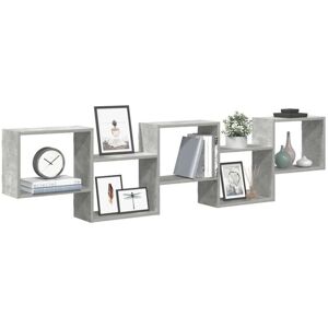 Wall Cube Shelf 5 Compartments Concrete Grey Engineered Wood vidaXL Wall Cube Shelf 5 Compartments Concrete Grey Engineered Wood vidaXL