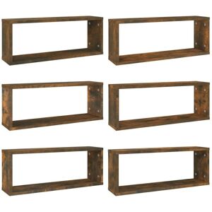Vidaxl - Wall Cube Shelves 6 pcs Smoked Oak 60x15x23 cm Engineered Wood Vidaxl - Wall Cube Shelves 6 pcs Smoked Oak 60x15x23 cm Engineered Wood