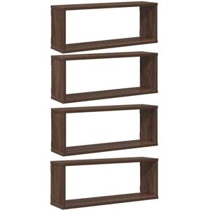 Wall Cube Shelves 4 pcs Brown Oak 60x15x23 cm Engineered Wood Vidaxl Wall Cube Shelves 4 pcs Brown Oak 60x15x23 cm Engineered Wood Vidaxl