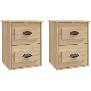 Vidaxl - Wall-mounted Bedside Cabinets 2 pcs Sonoma Oak 41.5x36x53cm Vidaxl - Wall-mounted Bedside Cabinets 2 pcs Sonoma Oak 41.5x36x53cm