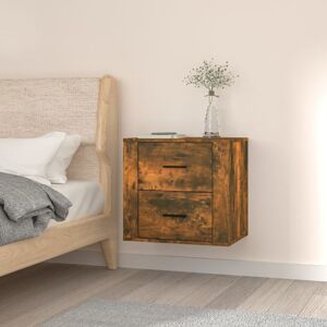 vidaXL Wall-mounted Bedside Cabinet Smoked Oak - Bedside Table vidaXL Wall-mounted Bedside Cabinet Smoked Oak - Bedside Table