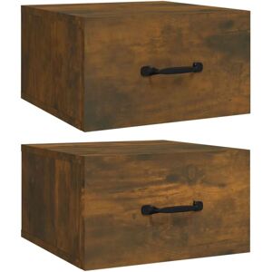 Vidaxl - Wall-mounted Bedside Cabinets 2 pcs Smoked Oak 35x35x20 cm Vidaxl - Wall-mounted Bedside Cabinets 2 pcs Smoked Oak 35x35x20 cm