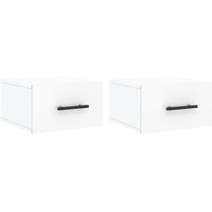 vidaXL Wall-mounted Bedside Cabinets - 2 pcs - White, 35x35x20 cm vidaXL Wall-mounted Bedside Cabinets - 2 pcs - White, 35x35x20 cm