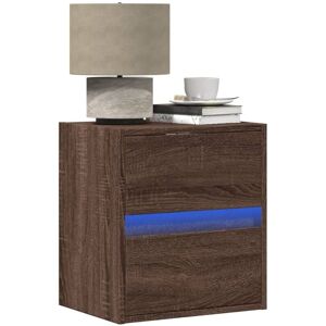 Wall-mounted Bedside Cabinet with led Lights Brown Oak Vidaxl Wall-mounted Bedside Cabinet with led Lights Brown Oak Vidaxl