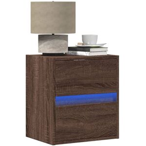 Vidaxl - Wall-mounted Bedside Cabinets with led Lights 2 pcs Brown Oak Vidaxl - Wall-mounted Bedside Cabinets with led Lights 2 pcs Brown Oak
