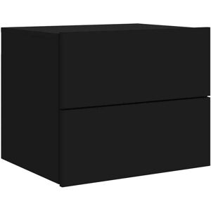 Wall-mounted Bedside Cabinet with led Lights Black Vidaxl Wall-mounted Bedside Cabinet with led Lights Black Vidaxl