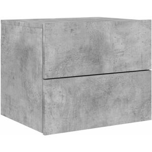 Vidaxl - Wall-mounted Bedside Cabinet with led Lights Concrete Gery Vidaxl - Wall-mounted Bedside Cabinet with led Lights Concrete Gery