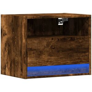 Wall-mounted Bedside Cabinet with led Lights Smoked Oak Vidaxl Wall-mounted Bedside Cabinet with led Lights Smoked Oak Vidaxl