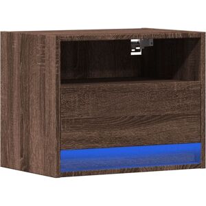 Wall-mounted Bedside Cabinet with led Lights Brown Oak Vidaxl Wall-mounted Bedside Cabinet with led Lights Brown Oak Vidaxl