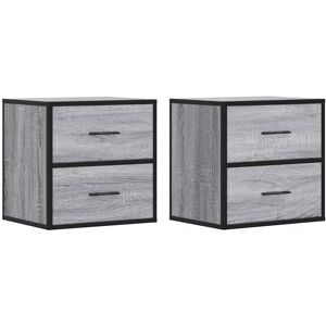 Vidaxl - Wall-mounted Bedside Cabinets 2 pcs Grey Sonoma 40x31x39.5 cm Vidaxl - Wall-mounted Bedside Cabinets 2 pcs Grey Sonoma 40x31x39.5 cm