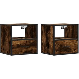 Vidaxl - Wall-mounted Bedside Cabinets 2 pcs Smoked Oak 40x31x39.5 cm Vidaxl - Wall-mounted Bedside Cabinets 2 pcs Smoked Oak 40x31x39.5 cm