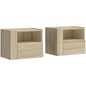 Vidaxl - Wall-mounted Bedside Cabinets 2 pcs Sonoma Oak 45x30x35 cm Vidaxl - Wall-mounted Bedside Cabinets 2 pcs Sonoma Oak 45x30x35 cm