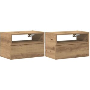 Wall-mounted Bedside Cabinets 2 pcs Artisan Oak 45x26x28.5 cm vidaXL Wall-mounted Bedside Cabinets 2 pcs Artisan Oak 45x26x28.5 cm vidaXL
