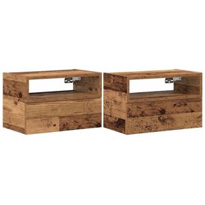 Wall-mounted Bedside Cabinets 2 pcs Old Wood 45x26x28.5 cm vidaXL Wall-mounted Bedside Cabinets 2 pcs Old Wood 45x26x28.5 cm vidaXL