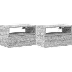 Vidaxl - Wall-mounted Bedside Cabinets 2 pcs Grey Sonoma 45x26x28.5 cm Vidaxl - Wall-mounted Bedside Cabinets 2 pcs Grey Sonoma 45x26x28.5 cm