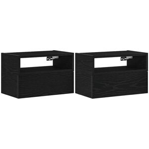 Wall-mounted Bedside Cabinets 2 pcs Black 45x26x28.5 cm Vidaxl Wall-mounted Bedside Cabinets 2 pcs Black 45x26x28.5 cm Vidaxl
