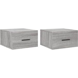 MAISON CHIC Wall Nightstands - Gray Sonoma - Durable Wood MAISON CHIC Wall Nightstands - Gray Sonoma - Durable Wood