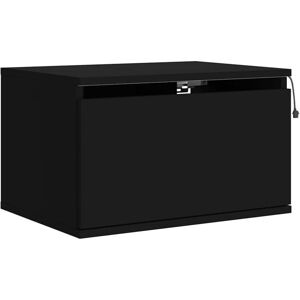Wall-mounted Bedside Cabinet with led Lights Black Vidaxl Wall-mounted Bedside Cabinet with led Lights Black Vidaxl