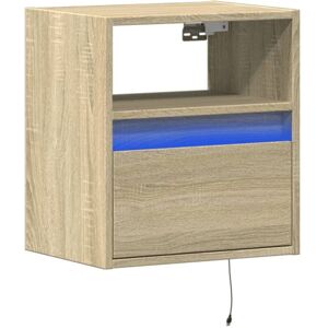 Wall-mounted Bedside Cabinet with led Lights Sonoma Oak Vidaxl Wall-mounted Bedside Cabinet with led Lights Sonoma Oak Vidaxl